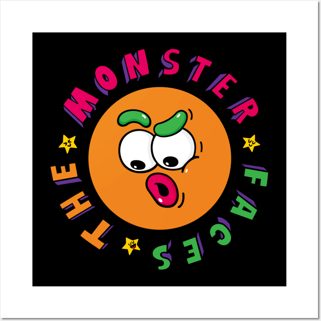 Funny Orange Monster Face With Wide Eyes Wall Art by Aiko Tsui